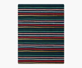 Festive Stripe Metallic Cotton Fabric - Evergreen