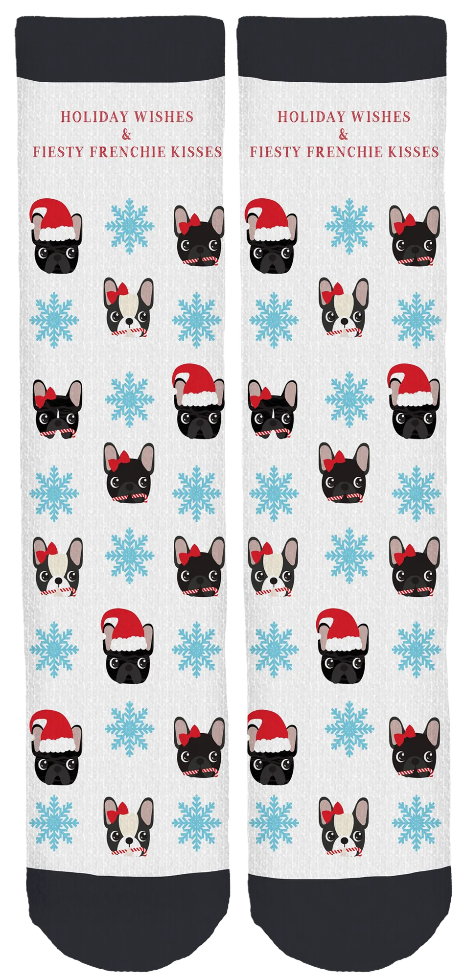Fiesty Frenchie Holiday Crew Socks
