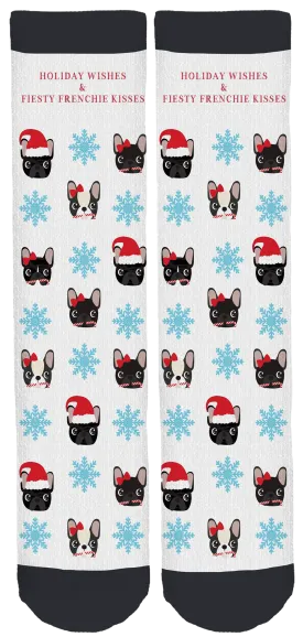 Fiesty Frenchie Holiday Crew Socks