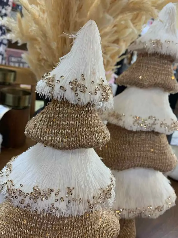 Figurine/SET OF 2 13X20" AND 10X16.5" BEAD-TRIM TREE