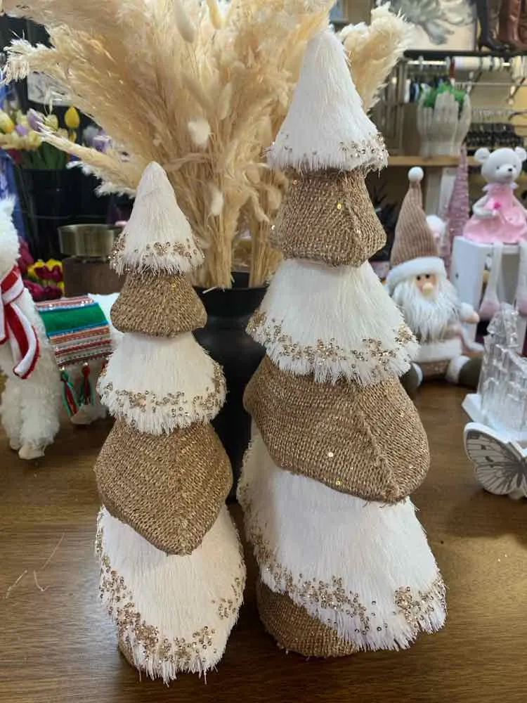 Figurine/SET OF 2 13X20" AND 10X16.5" BEAD-TRIM TREE