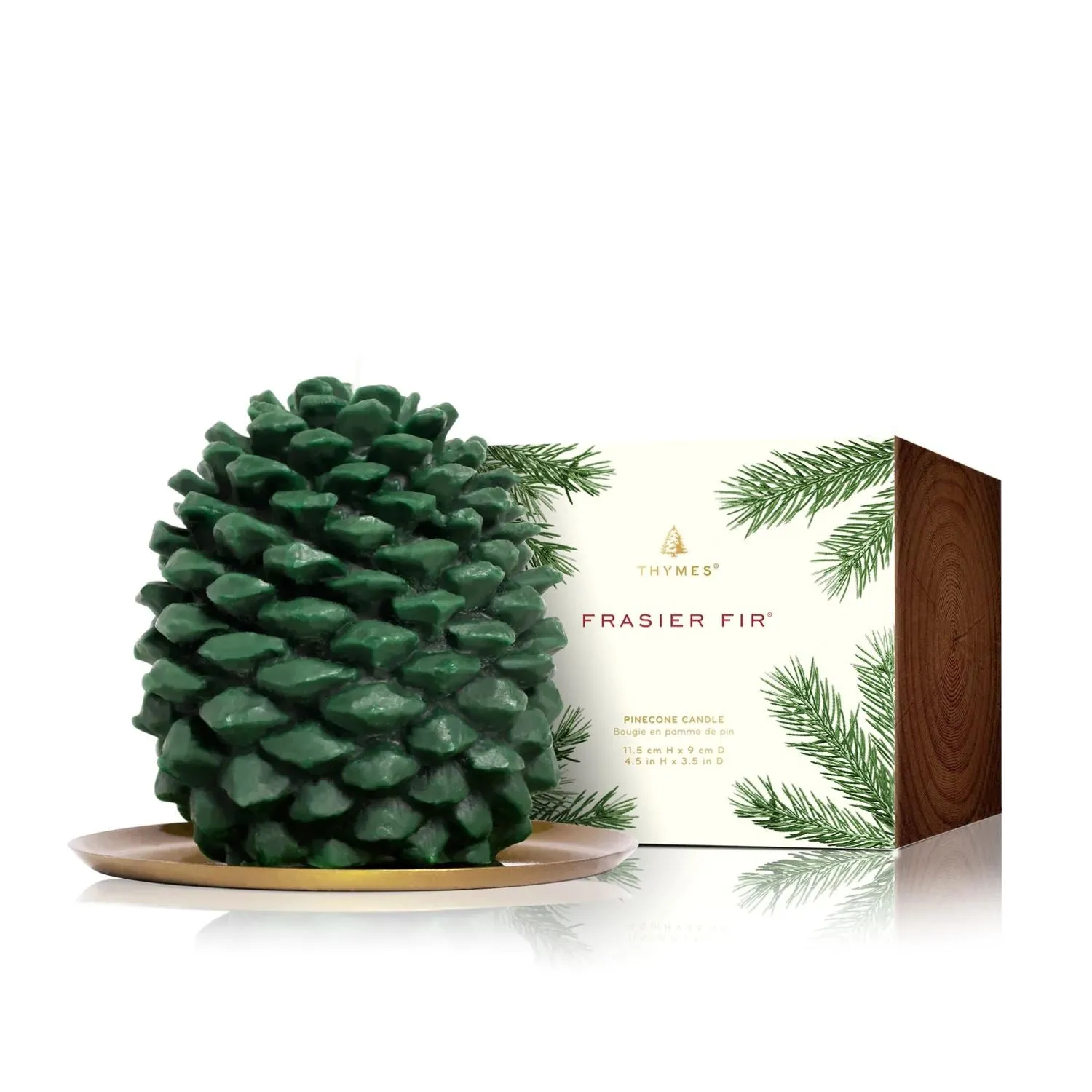 Frasier Fir Pinecone-Shaped Candle with Tray