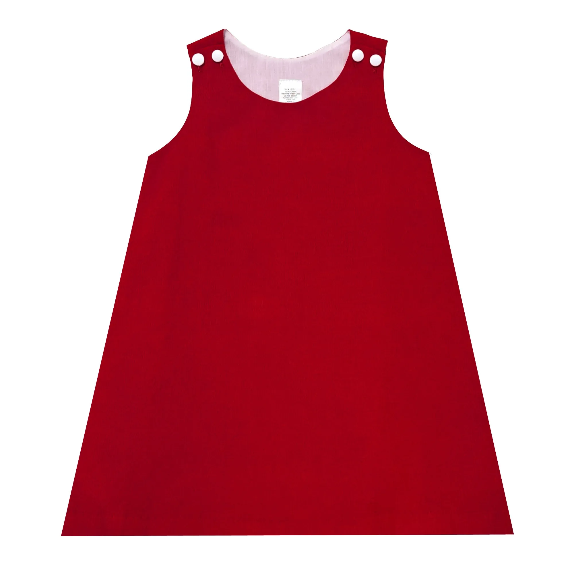 Girl's Red Corduroy Basic Christmas Jumper