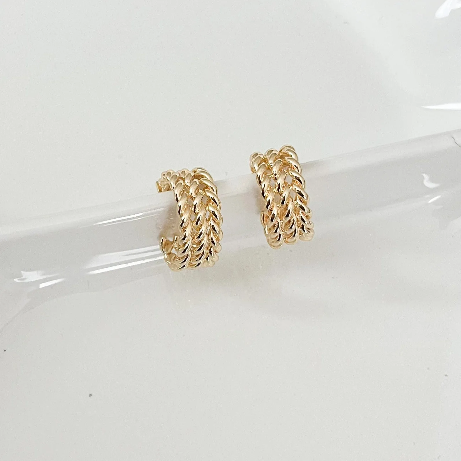 Gold Sunny Holiday Hoop Earrings