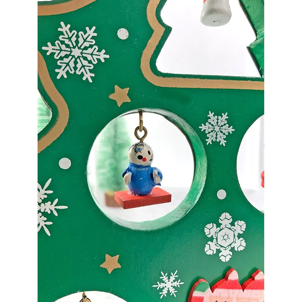 Green DIY Wooden Christmas Tree with LED Light, Christmas Table Décor