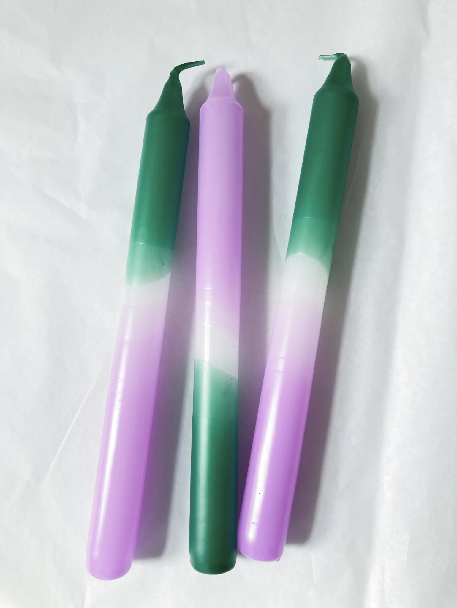 Hand Dipped Candle 3 Pack - Mauve & Teal