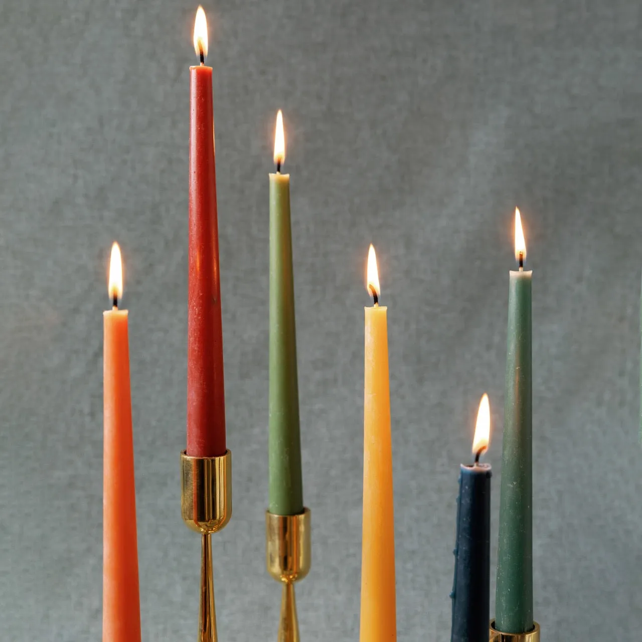 Handmade Beeswax Taper Candles, Set of 3
