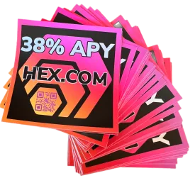 HEX 3" by 3" 38% APY Sticker Pack (50)