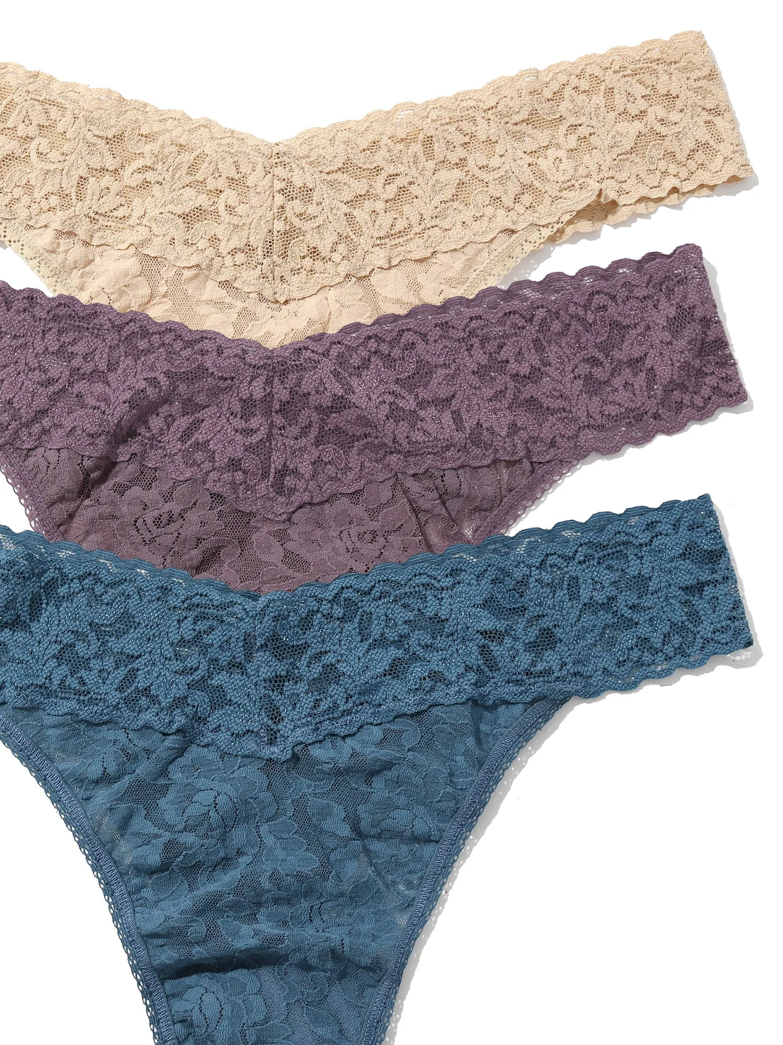 Holiday 3 Pack Signature Lace Original Rise Thong