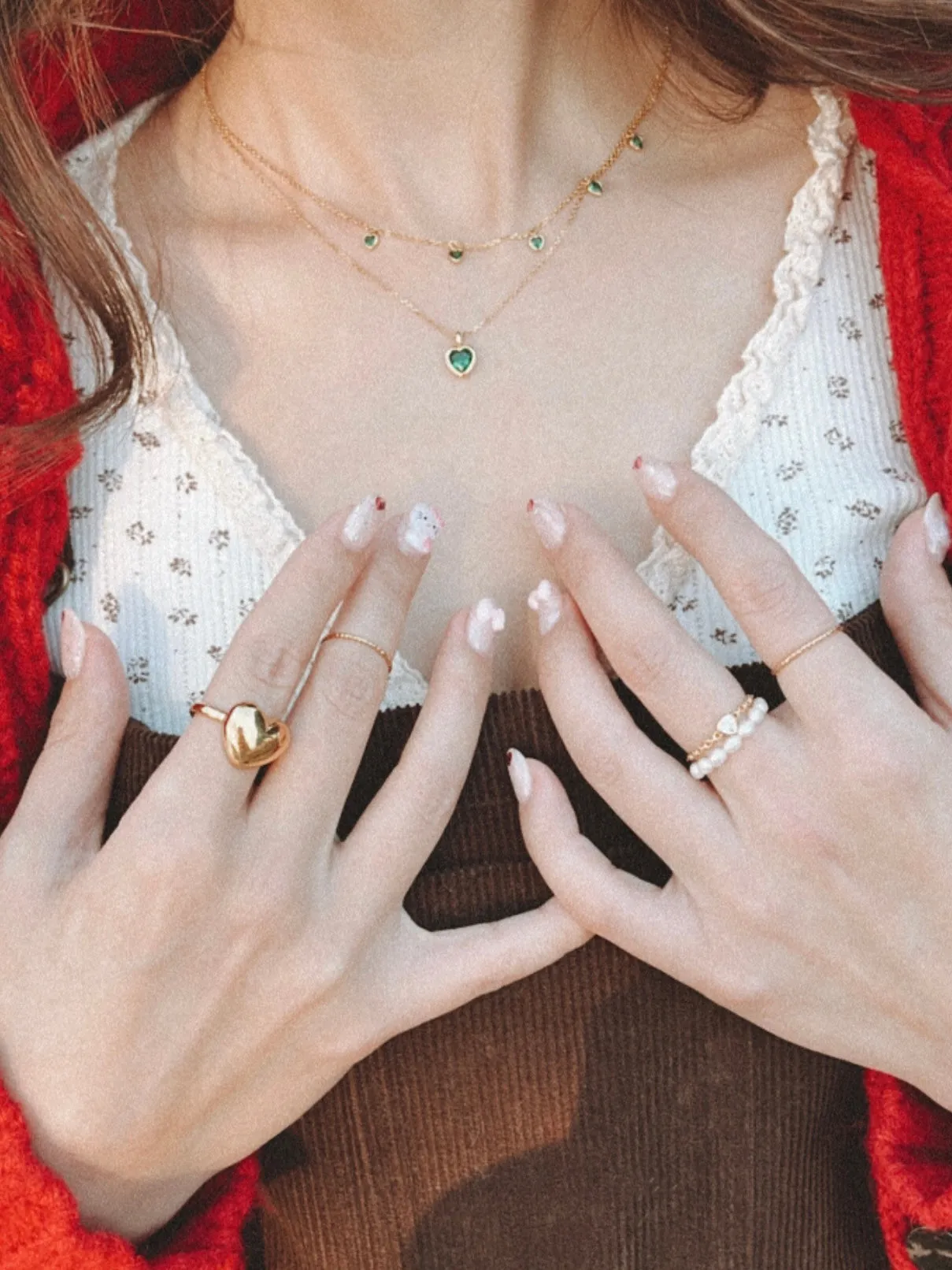 Holiday Mood Many Heart Necklace