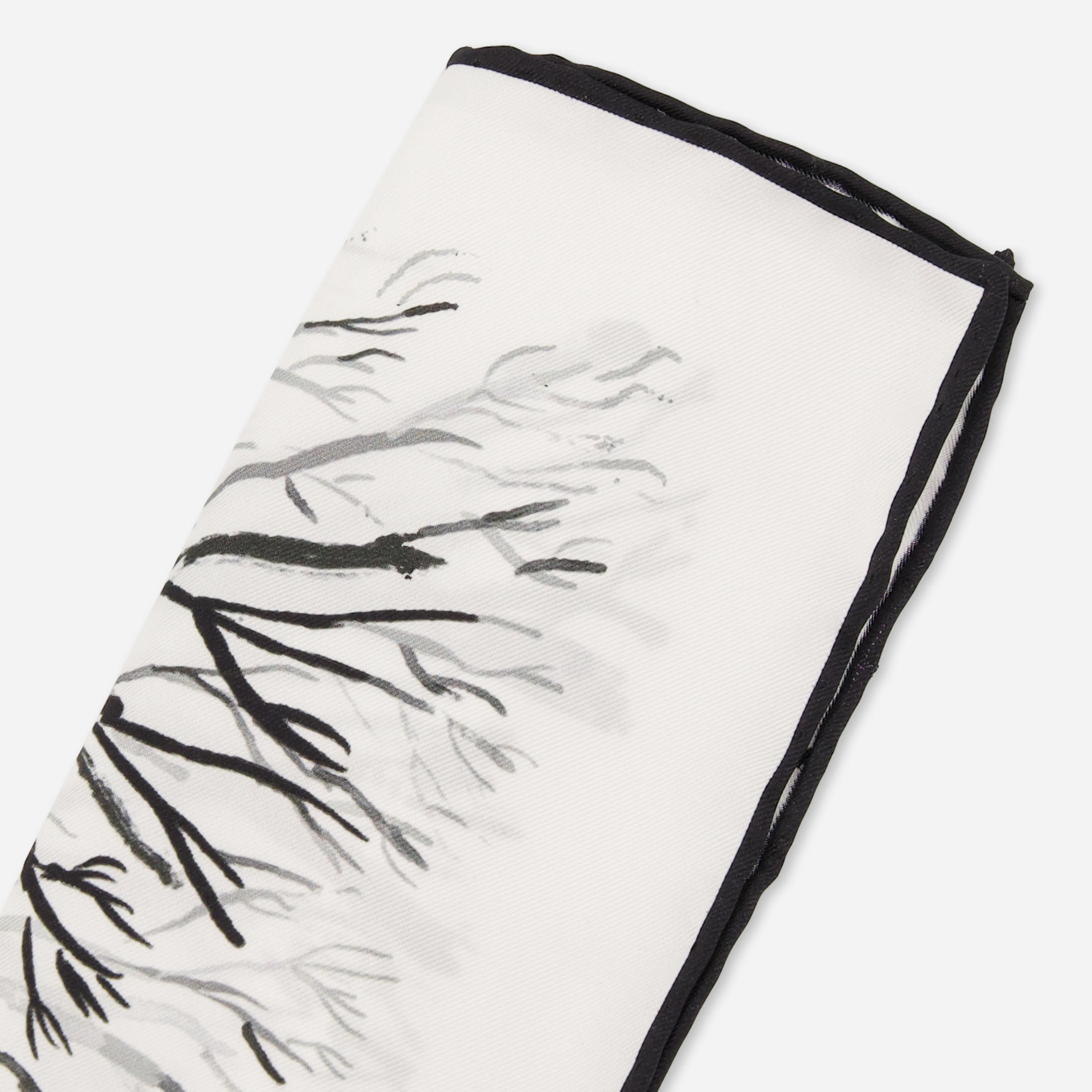 Holiday Snow Day White Pocket Square