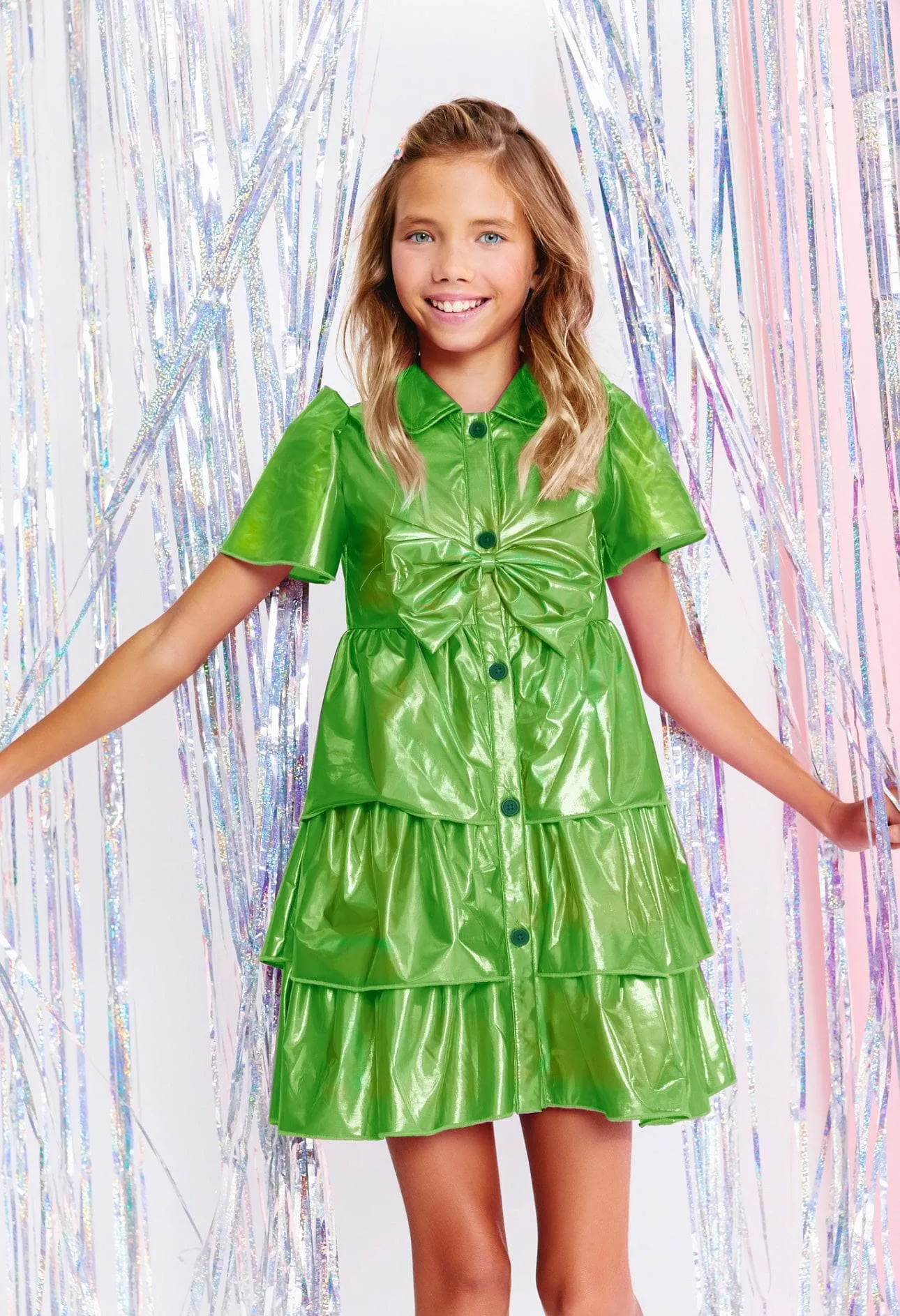Iridescent Emerald Bow Dress