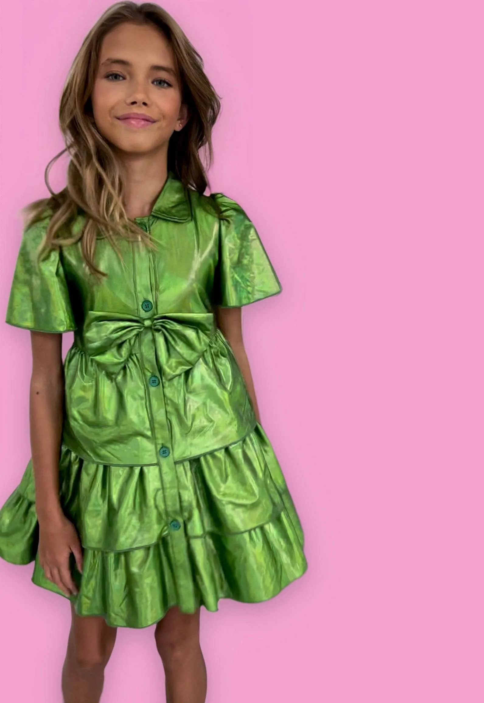 Iridescent Emerald Bow Dress