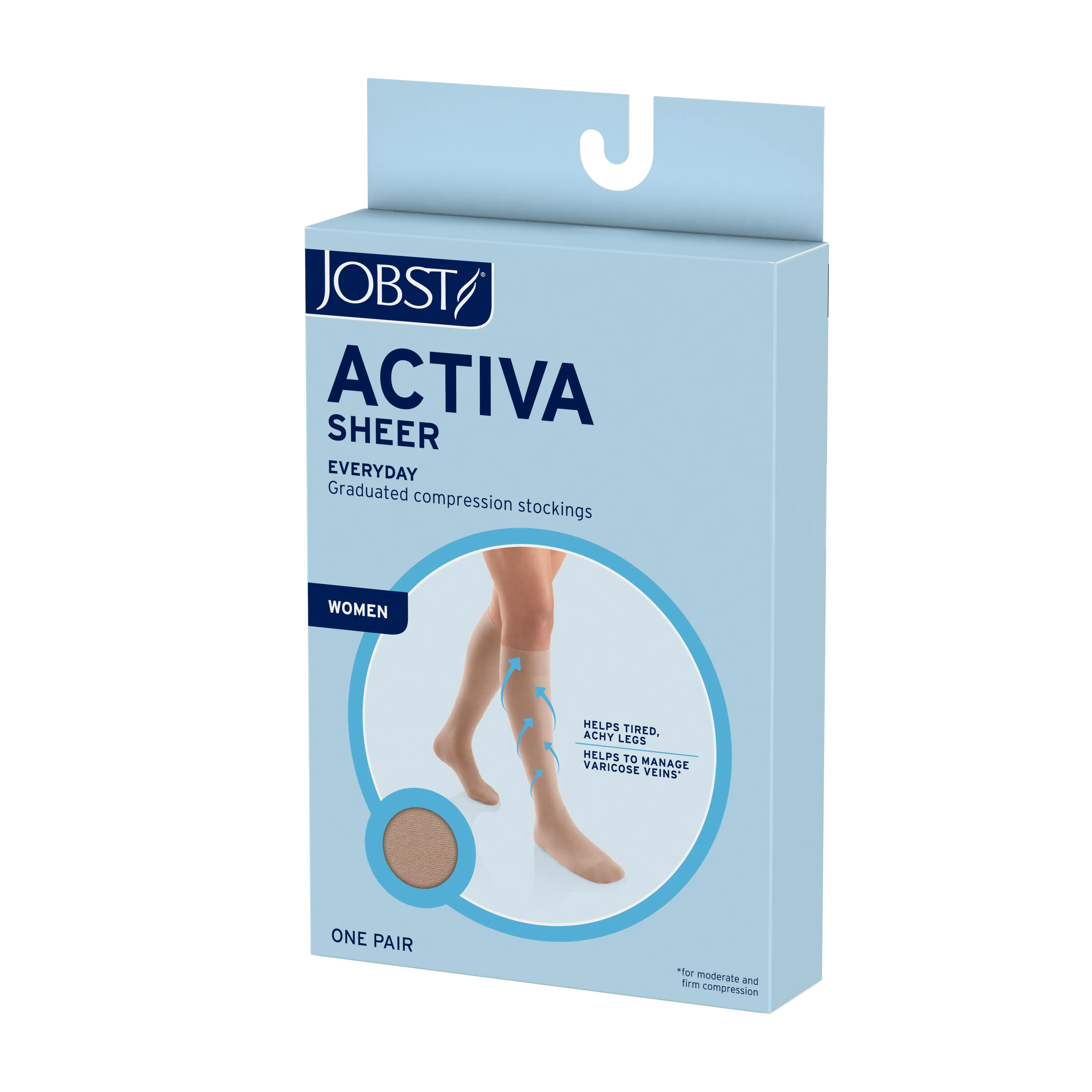 JOBST ACTIVA Sheer 15-20 mmHg Compression Socks Waist High