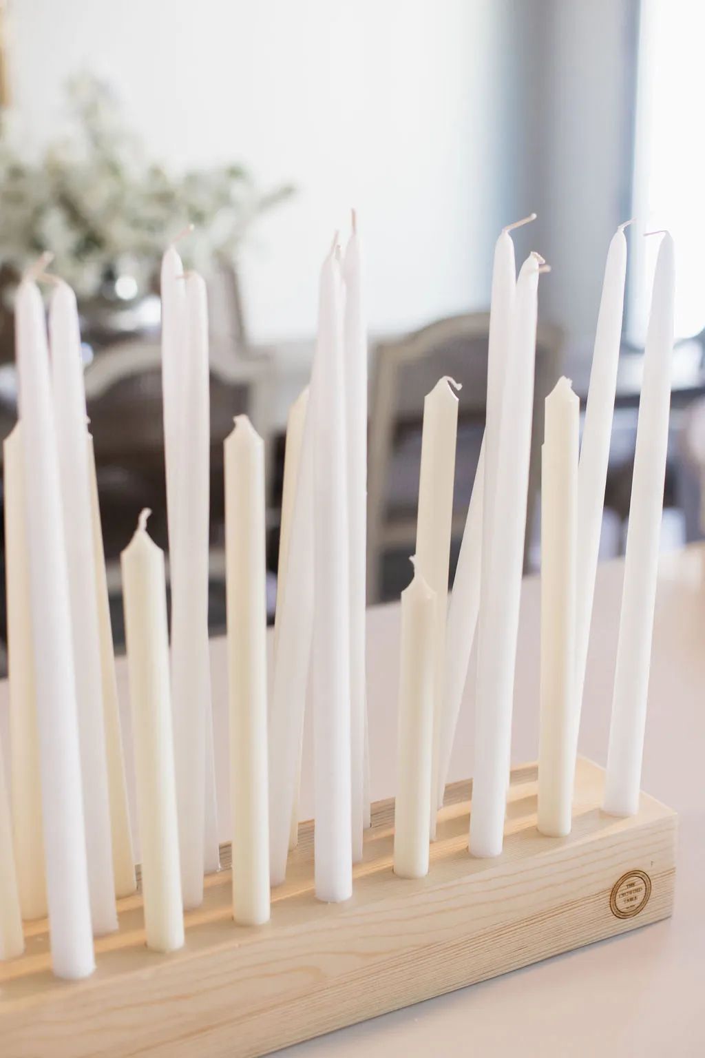 LARGE TABLE WOODEN CANDLE STAND