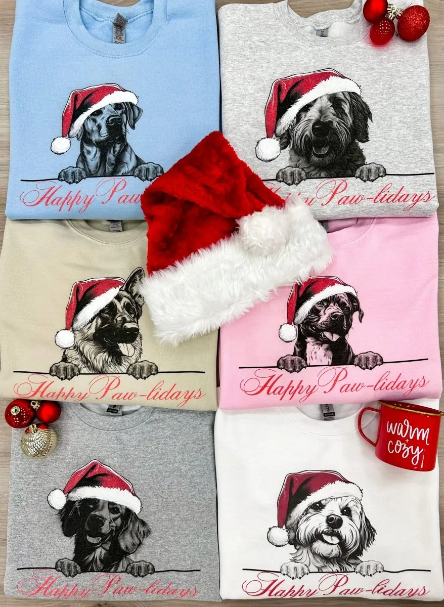 Make It Yours™ 'Happy Paw-lidays' Crewneck Sweatshirt