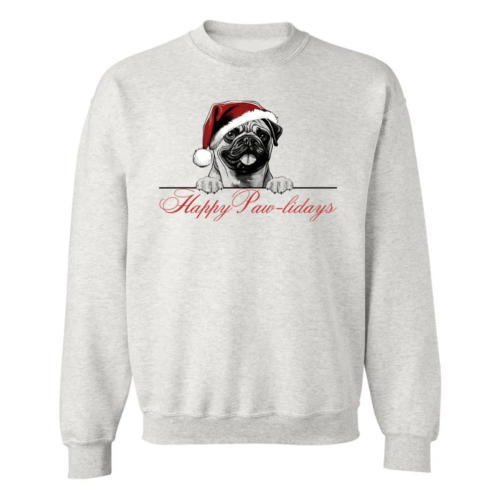 Make It Yours™ 'Happy Paw-lidays' Crewneck Sweatshirt