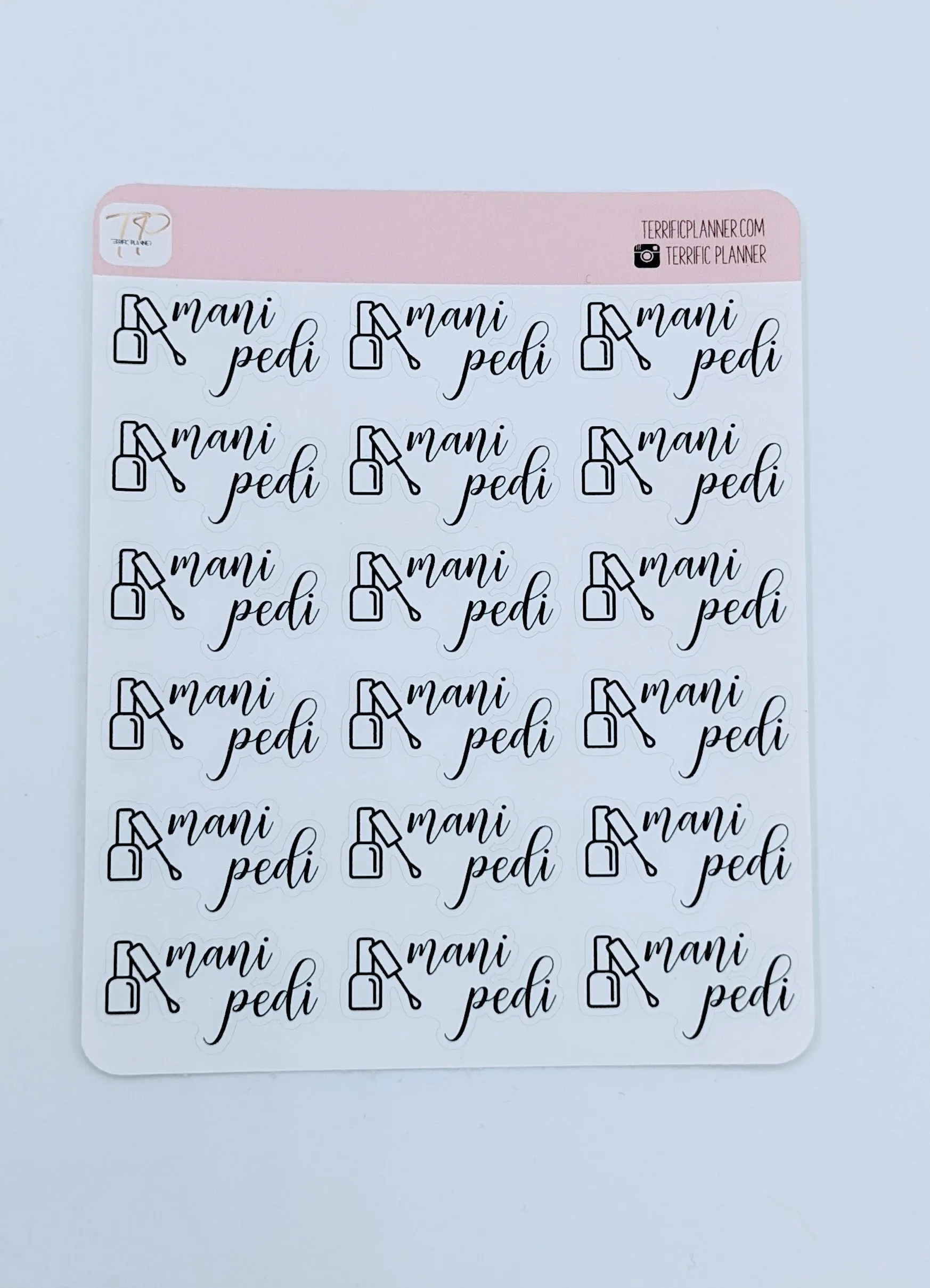 Manicure Pedicure Script Stickers