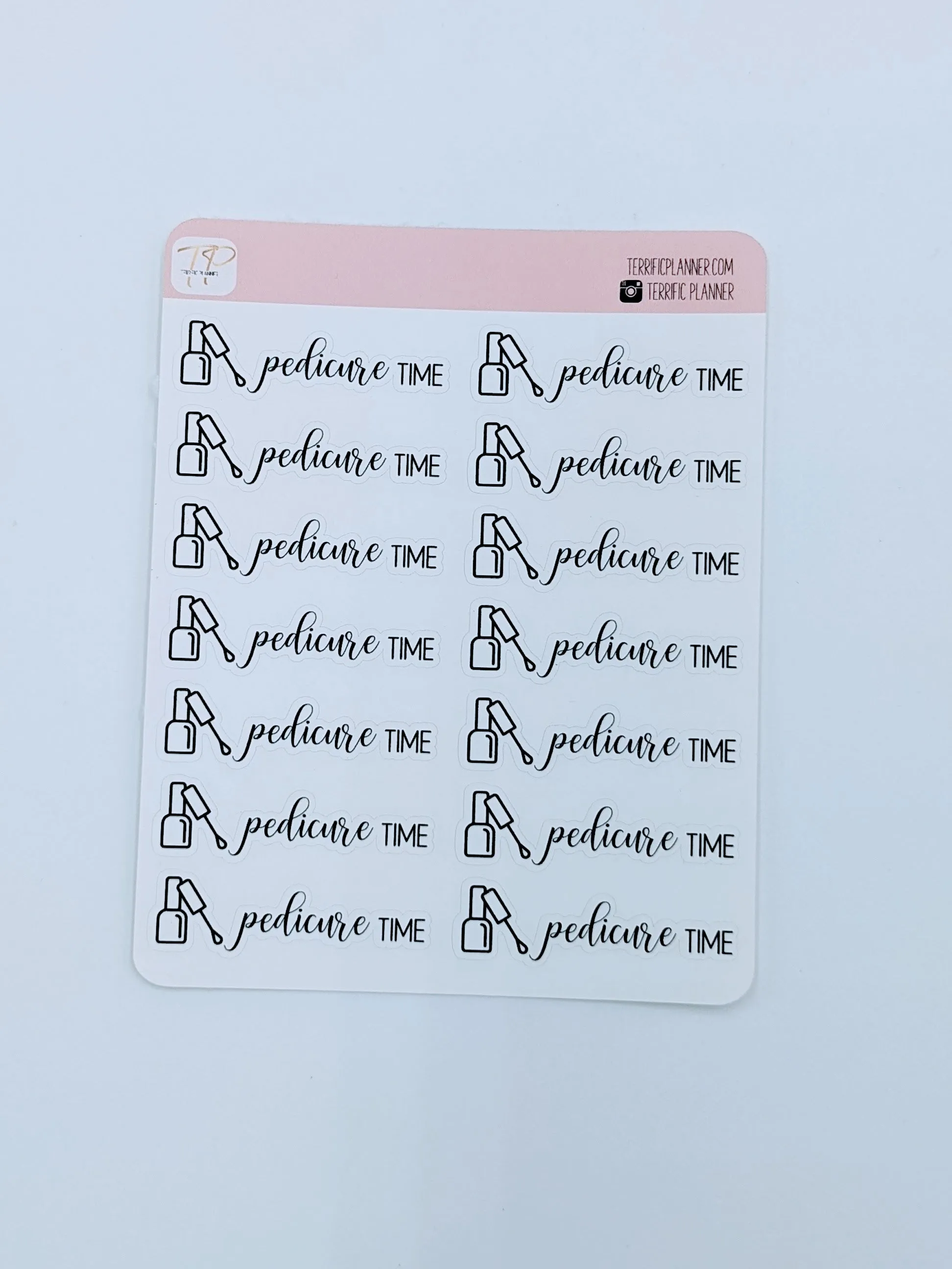 Manicure Pedicure Script Stickers