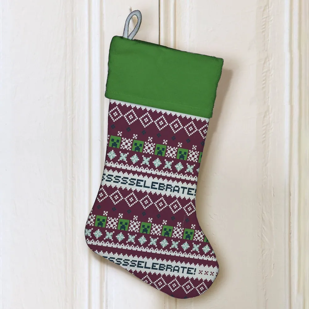 Minecraft Creeper SSSELEBRATE Stocking
