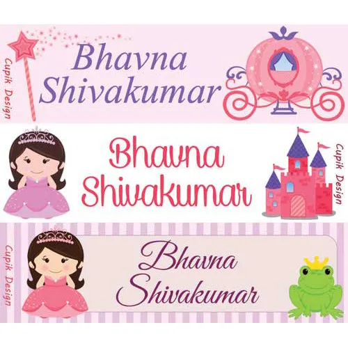 Name Stickers - Princess, Set of 45
