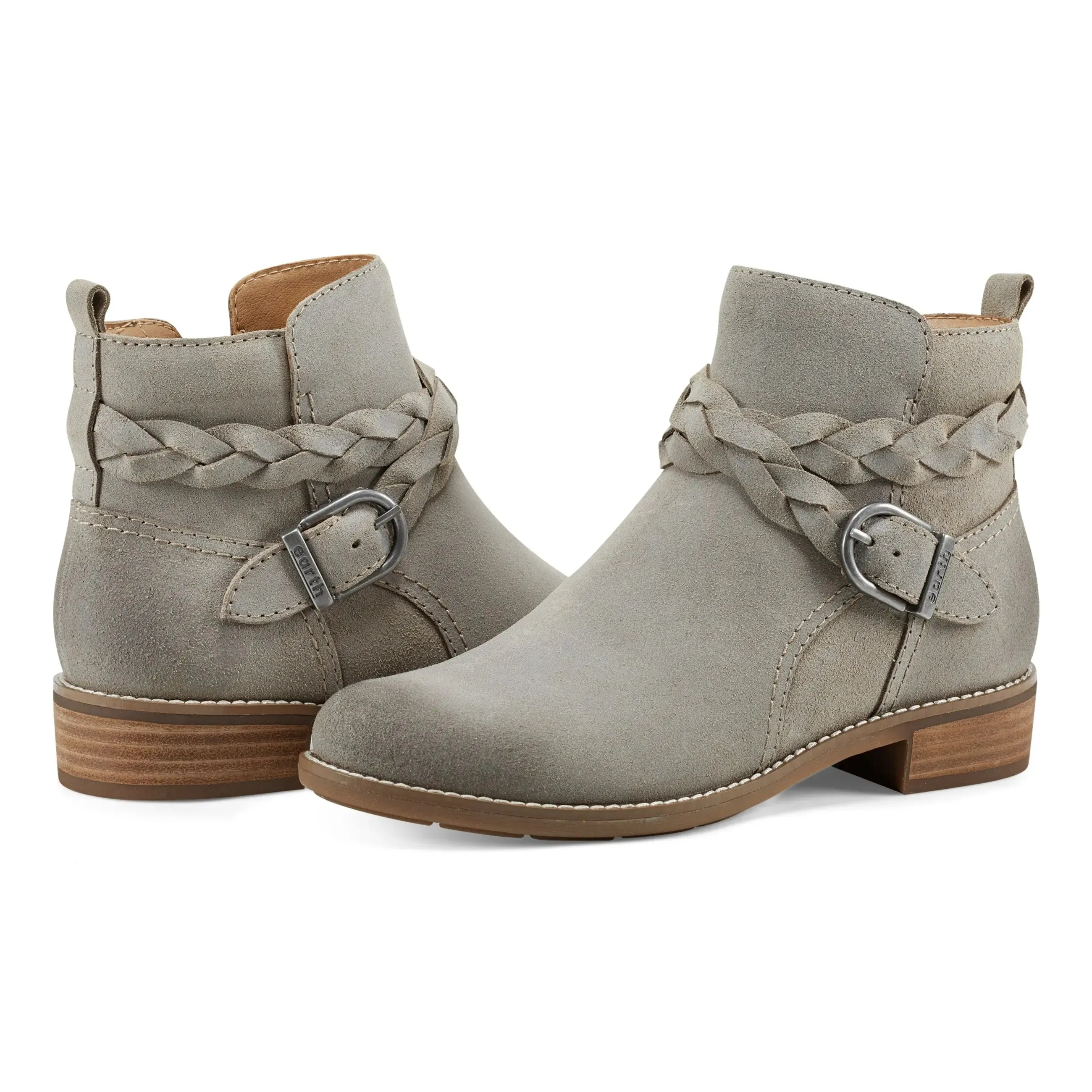 Nicole Casual Booties with Stacked Heel and Round Toe