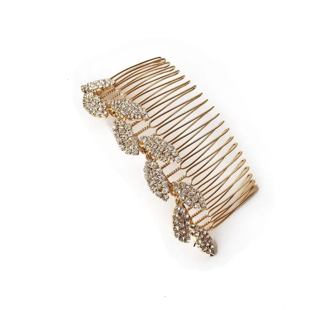 Olive Crystal Comb