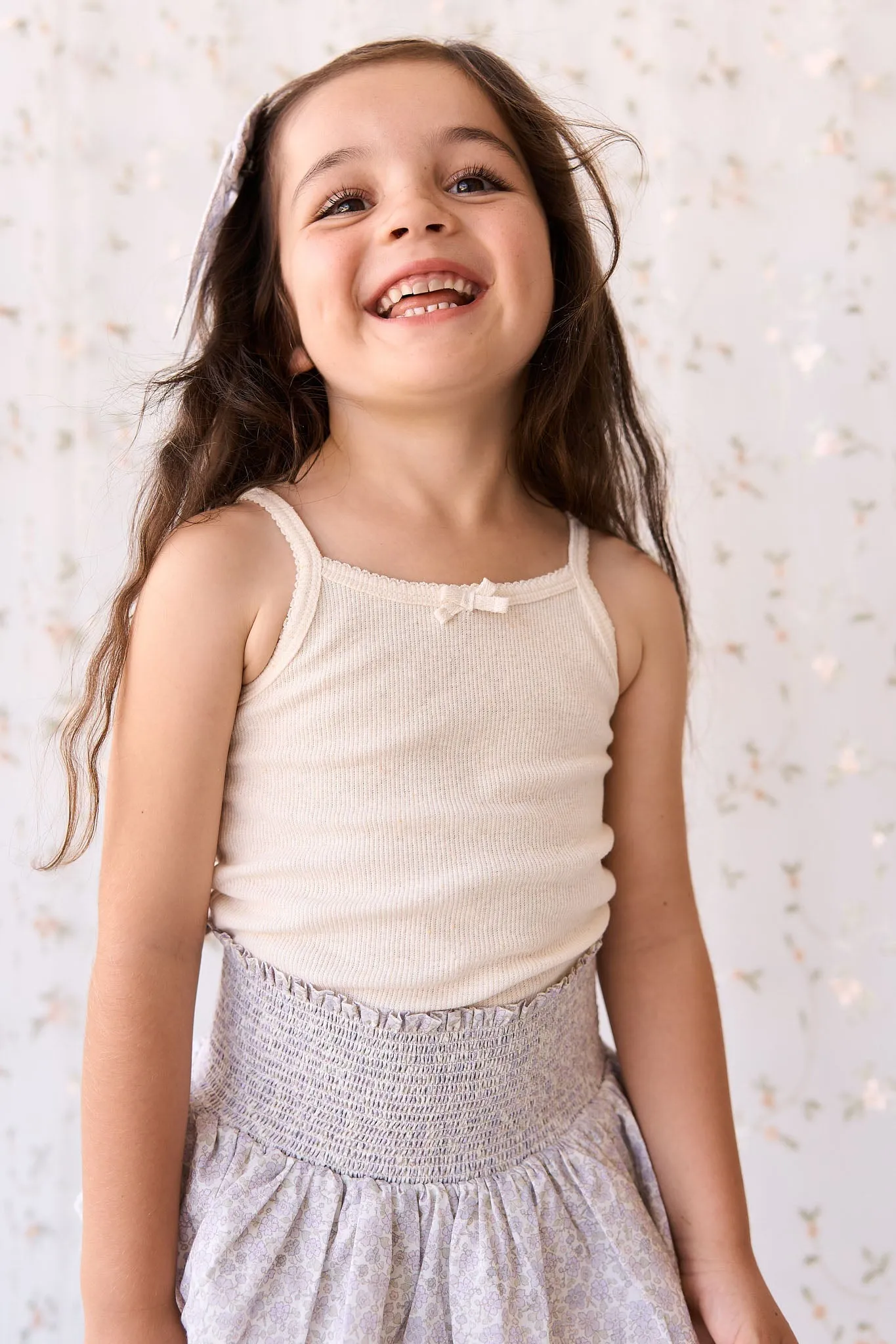 Organic Cotton Fine Rib Singlet - Lily Fleck