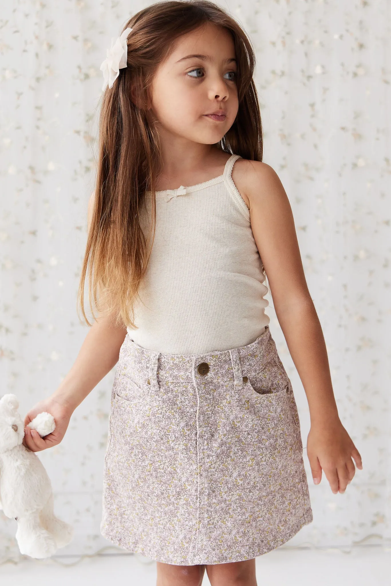 Organic Cotton Fine Rib Singlet - Lily Fleck