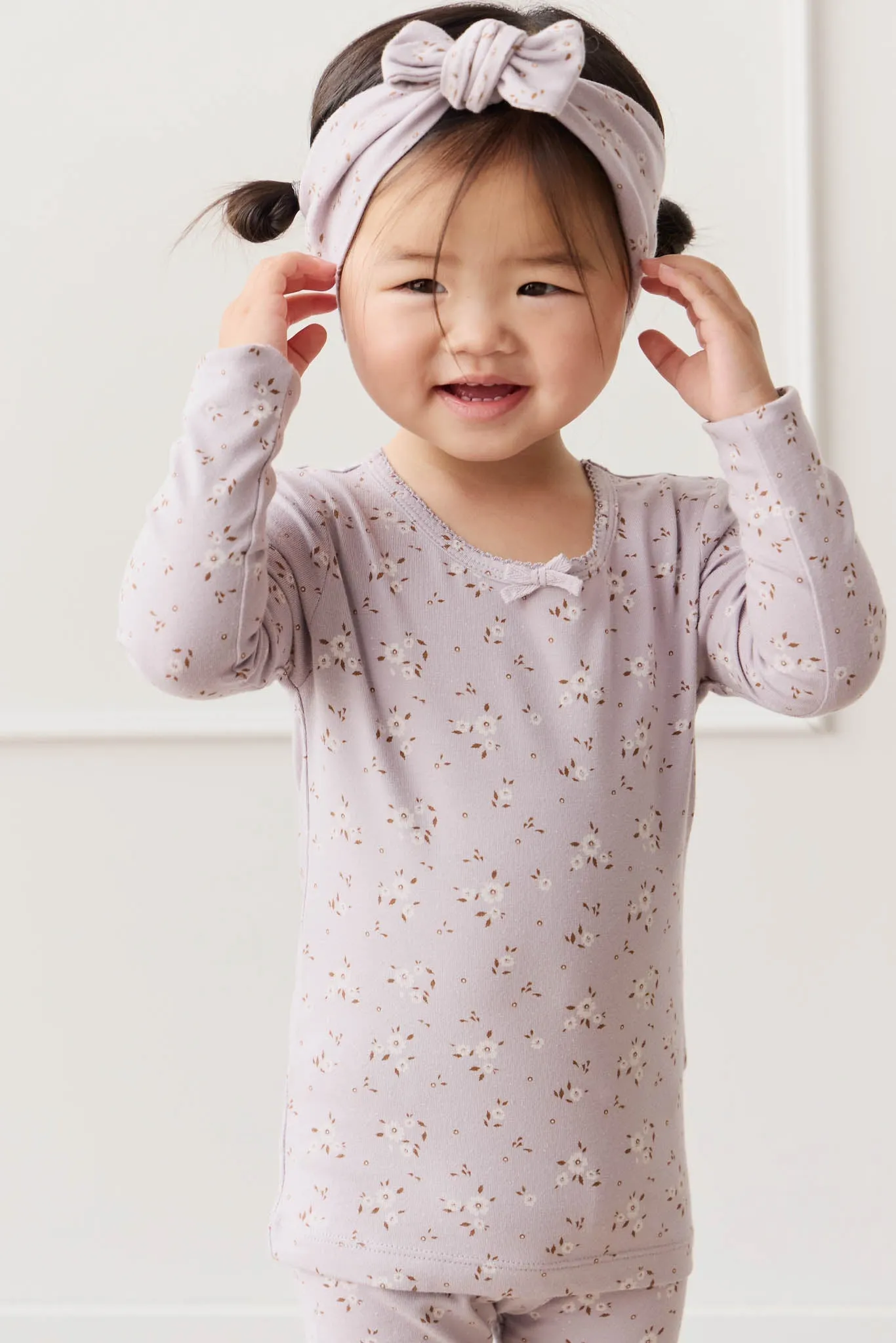 Organic Cotton Long Sleeve Top - Lulu Bloom Iris