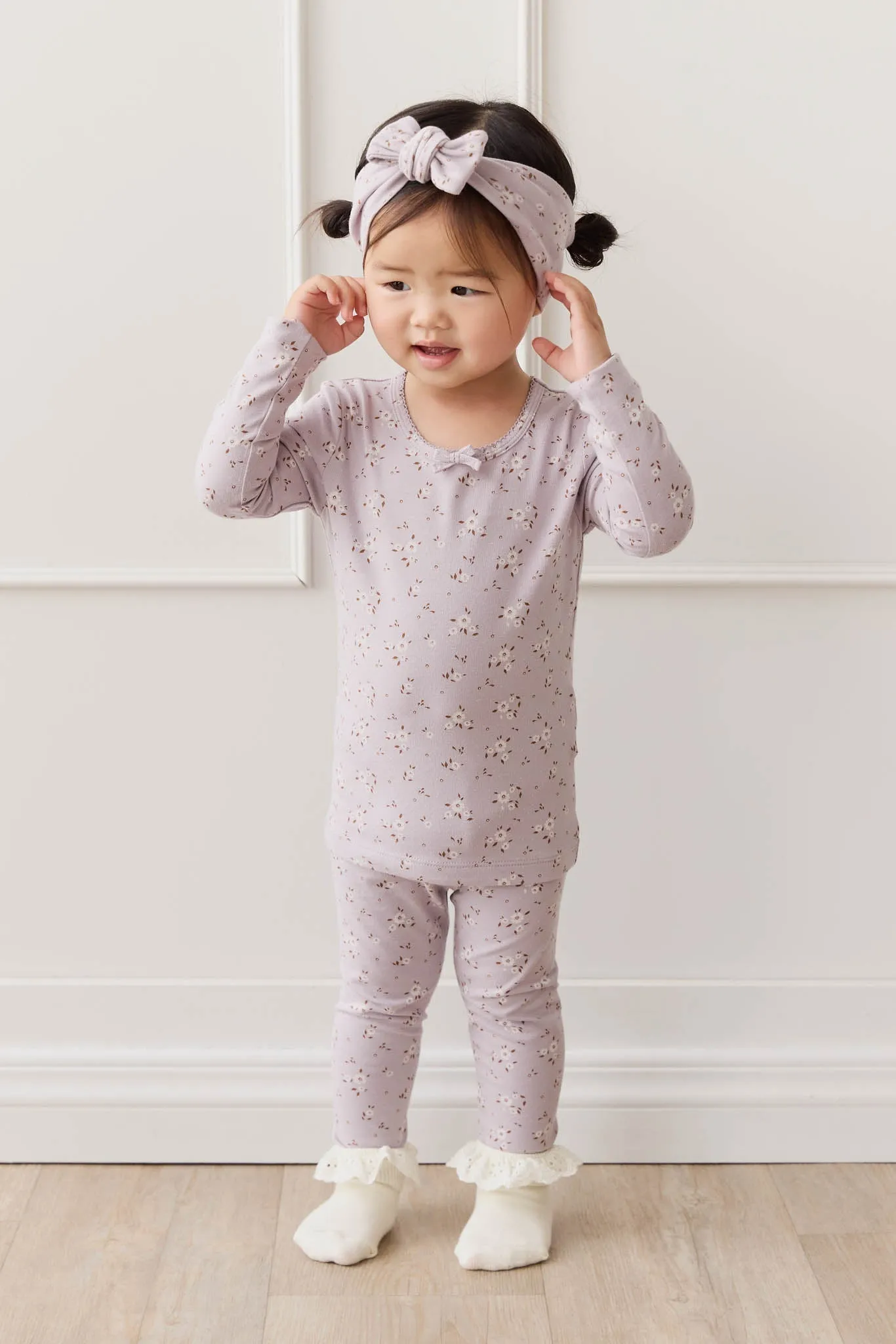 Organic Cotton Long Sleeve Top - Lulu Bloom Iris