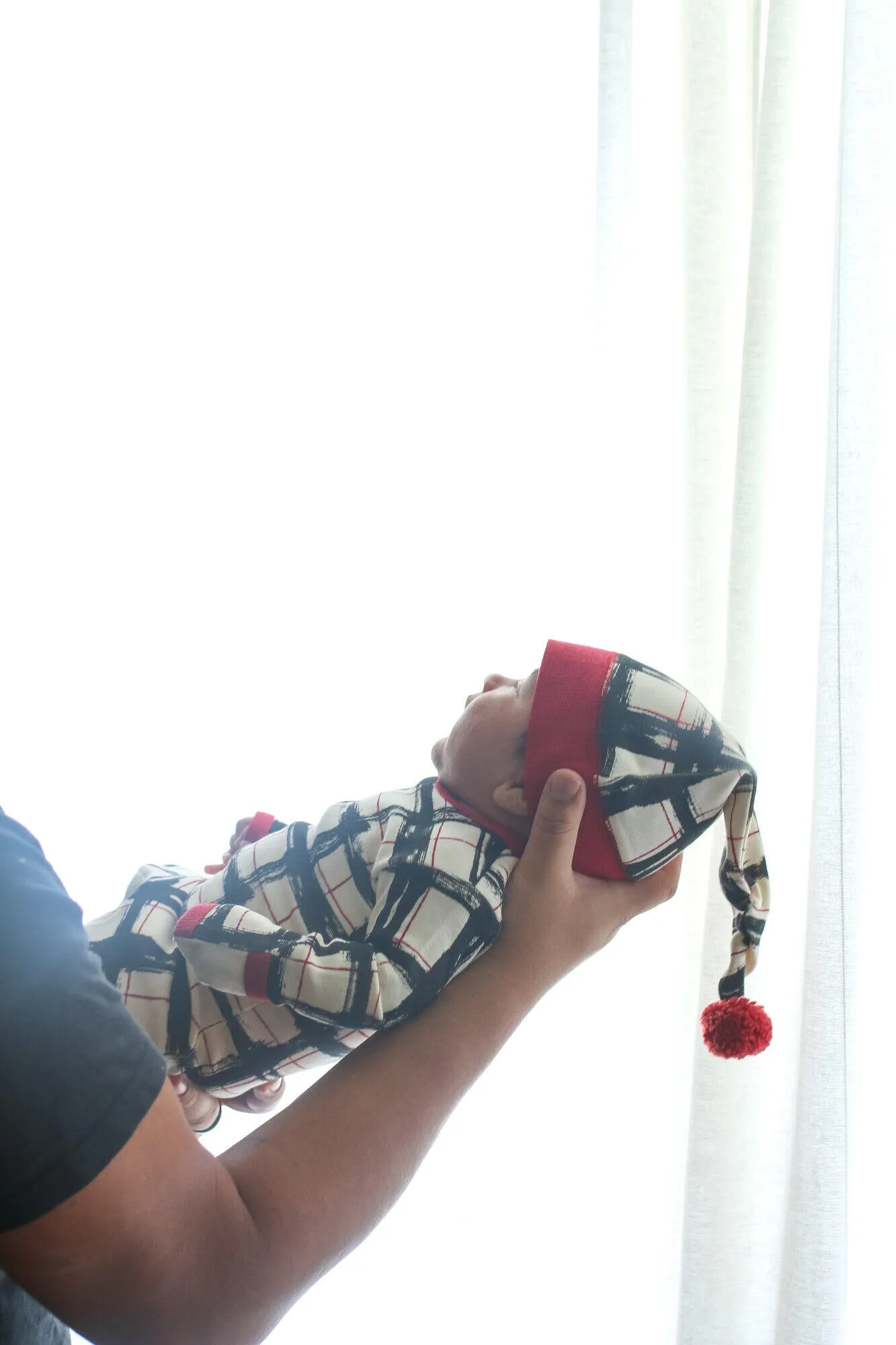 Organic Holiday Footie & Cap Set in Christmas Day Plaid