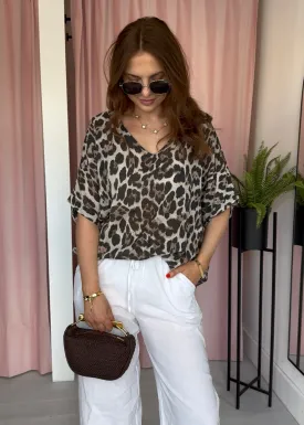*Pre order* V Neck Cotton Top - Leopard *Pre order* V Neck Cotton Top - Leopard