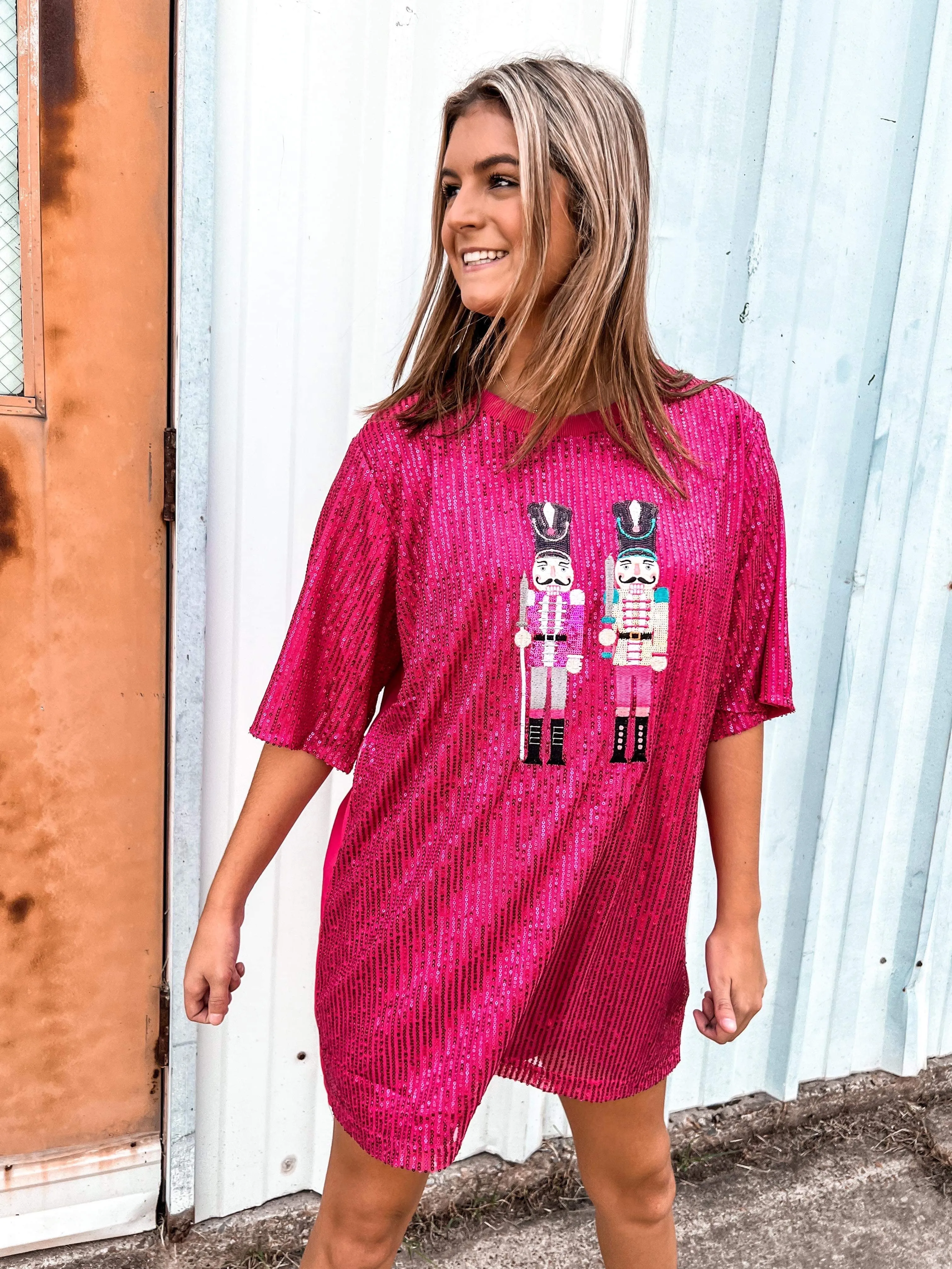 Queen Of Sequin Nutcracker Dress Pink