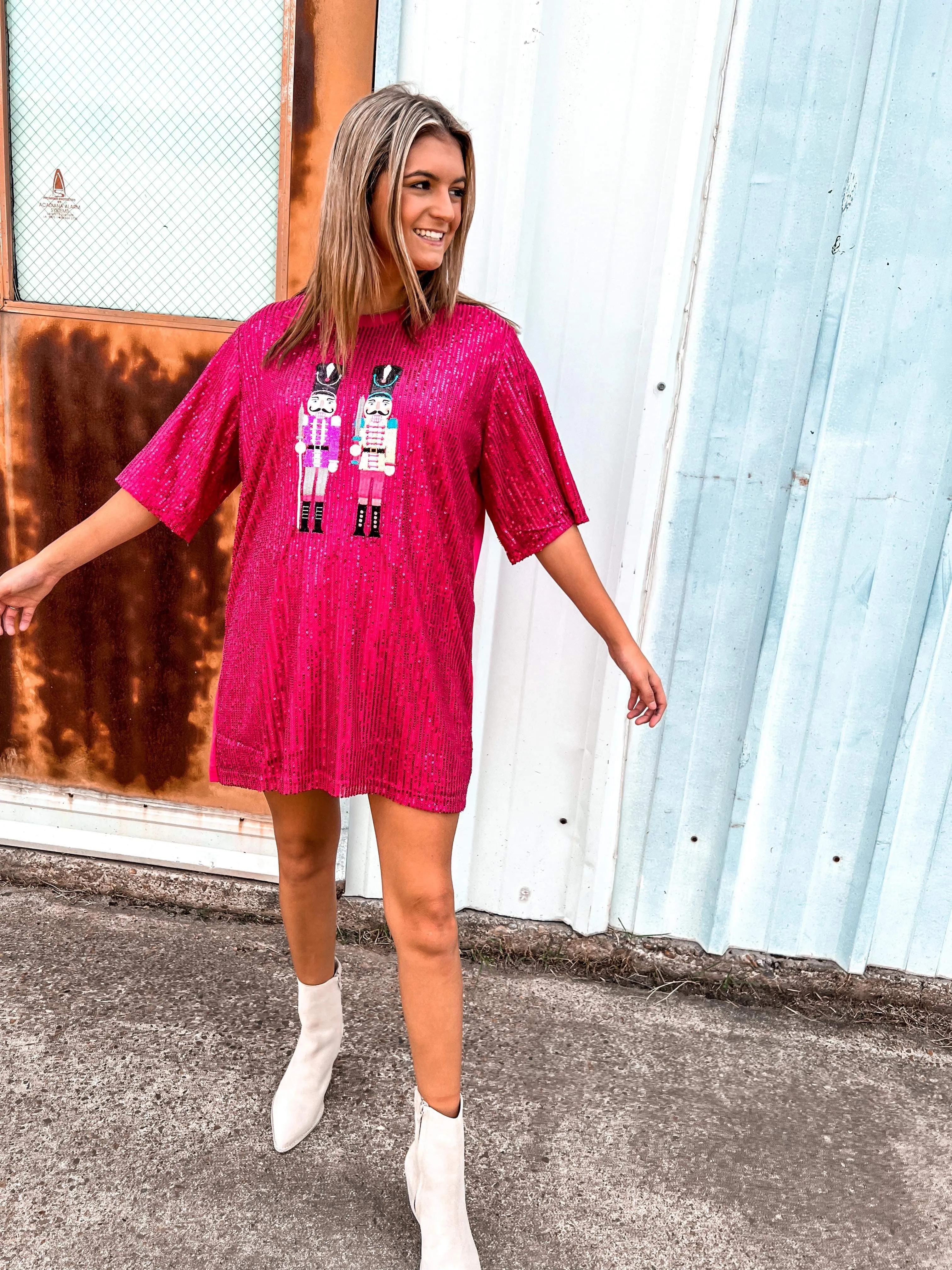 Queen Of Sequin Nutcracker Dress Pink