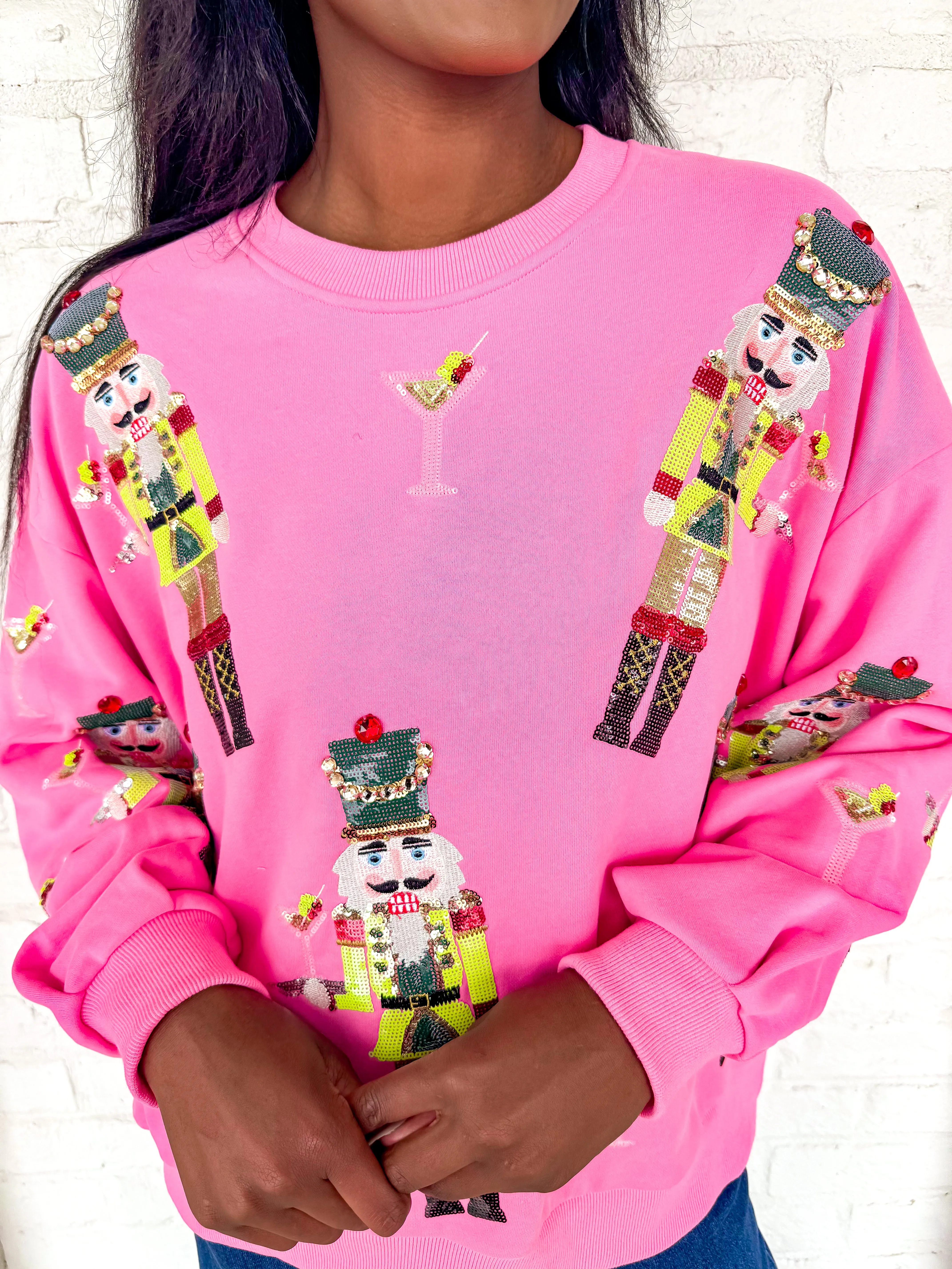 Queen Of Sparkles Pink Martini Nutcracker Sweatshirt