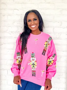 Queen Of Sparkles Pink Martini Nutcracker Sweatshirt