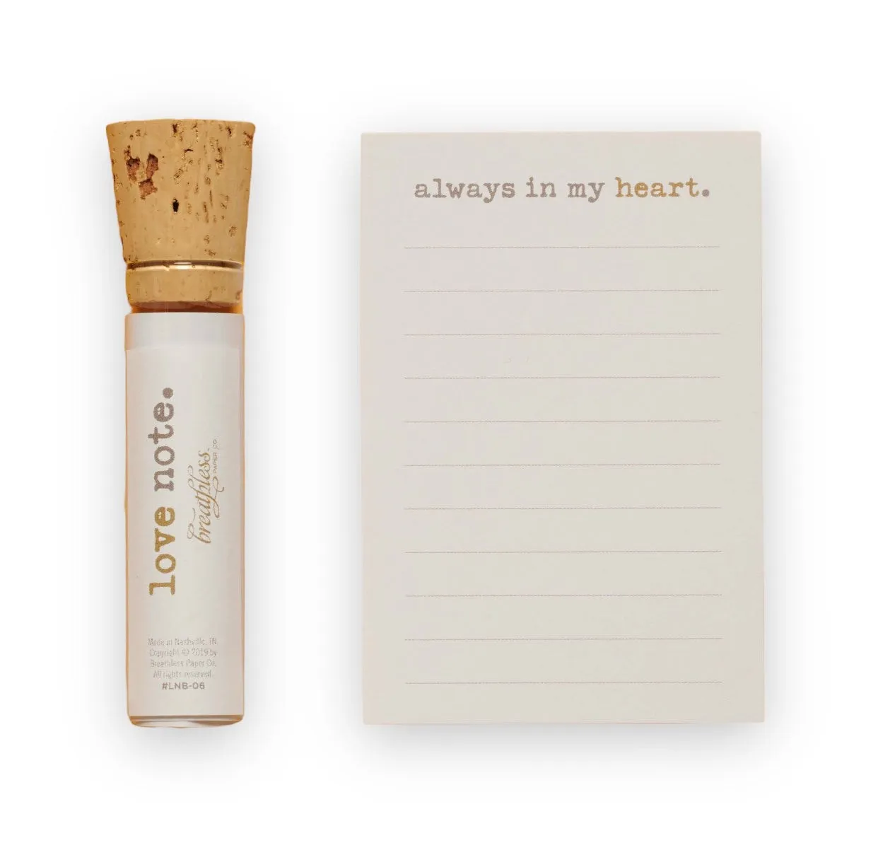 "Always In My Heart" Love Note Bottle