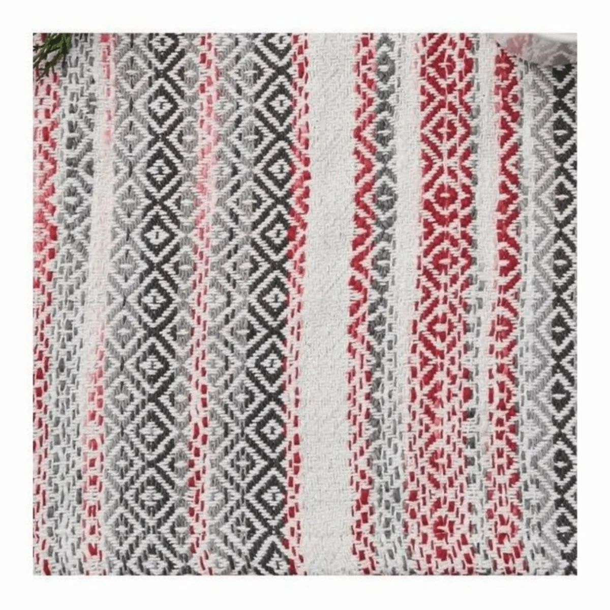 Red & Grey Nordic Weave Throw