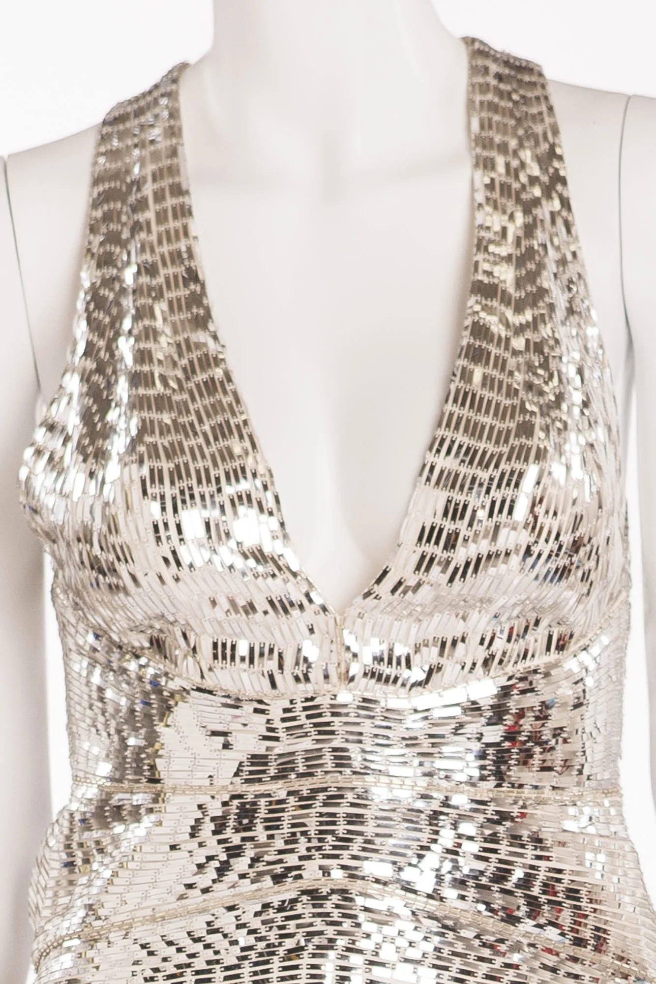 Roberto Cavalli - As Seen on Heidi Klum - Silver Metallic Mini Dress - IT 42