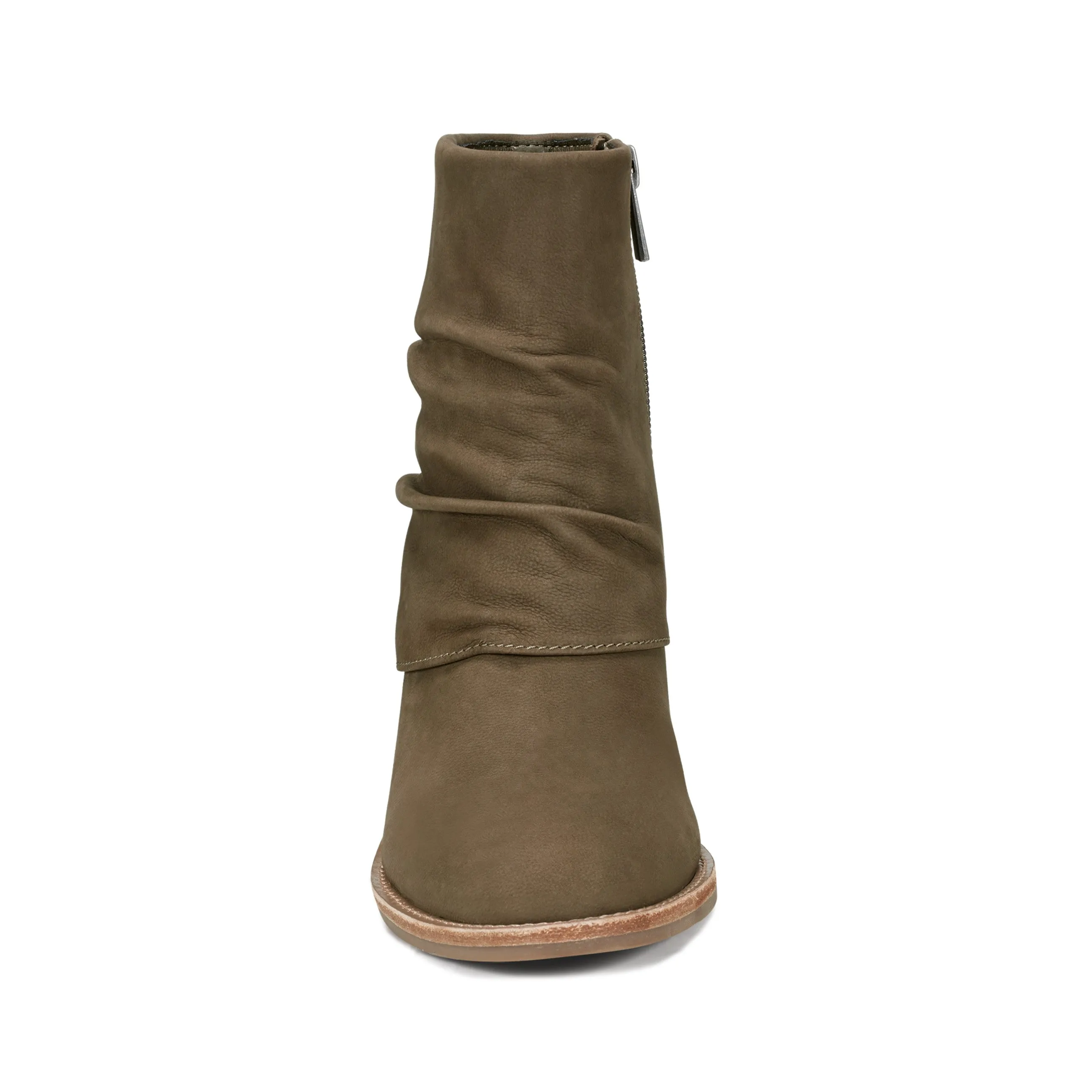 Savvy Block Heel Ruched Casual Booties