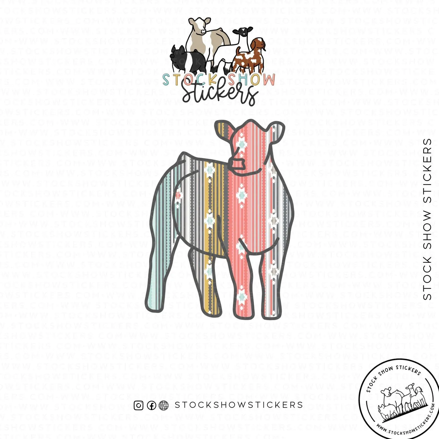 Serape Livestock Stickers