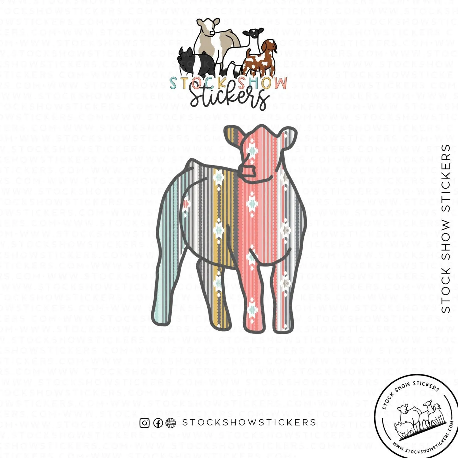 Serape Livestock Stickers