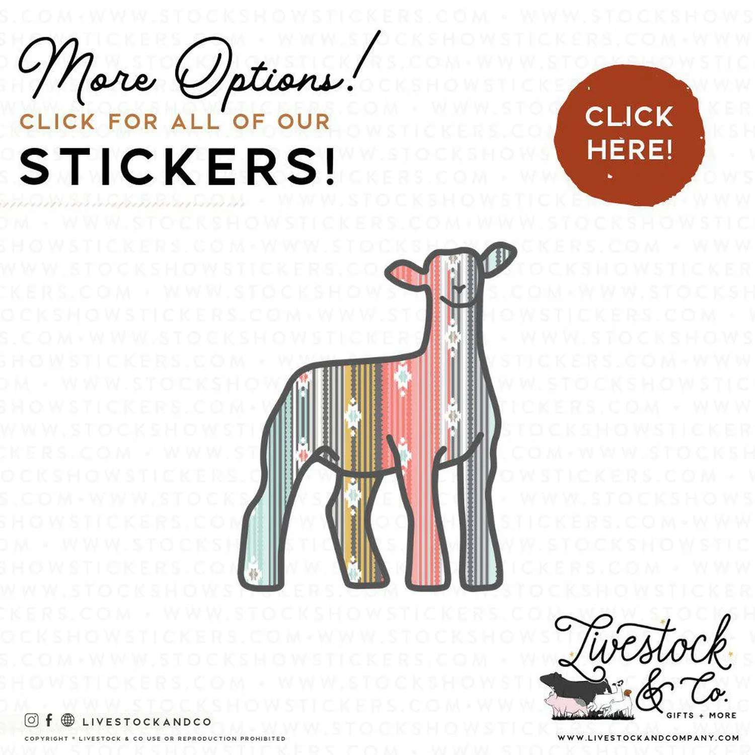 Serape Livestock Stickers