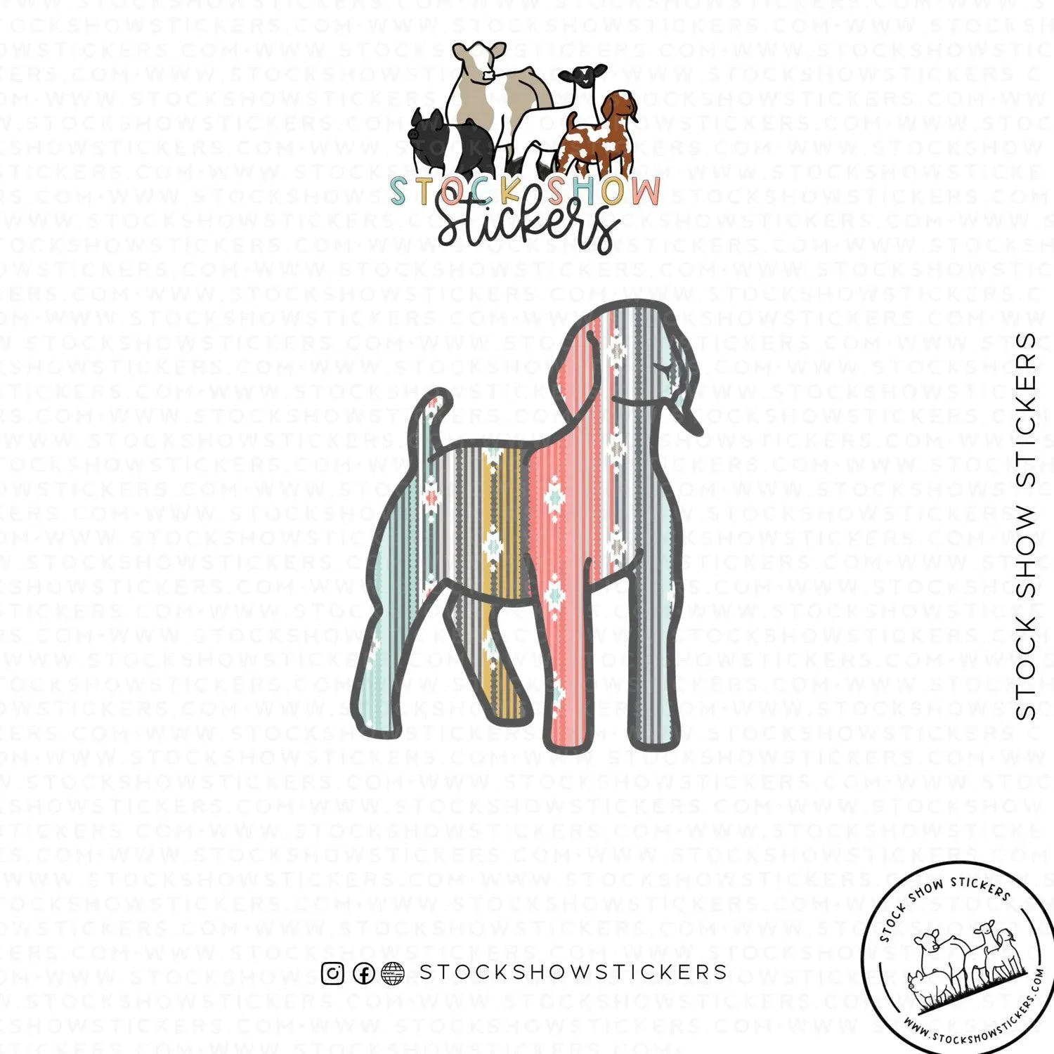 Serape Livestock Stickers