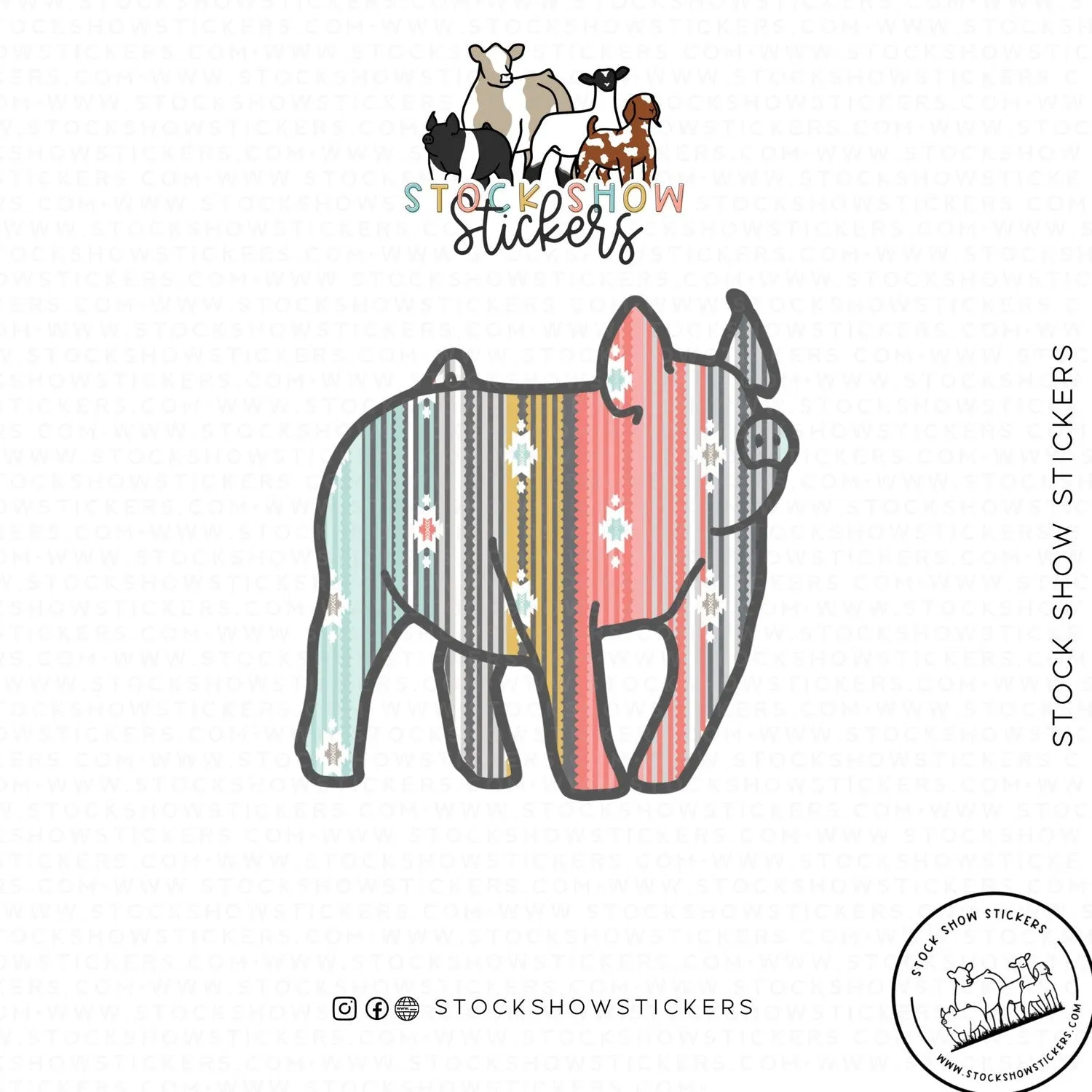 Serape Livestock Stickers