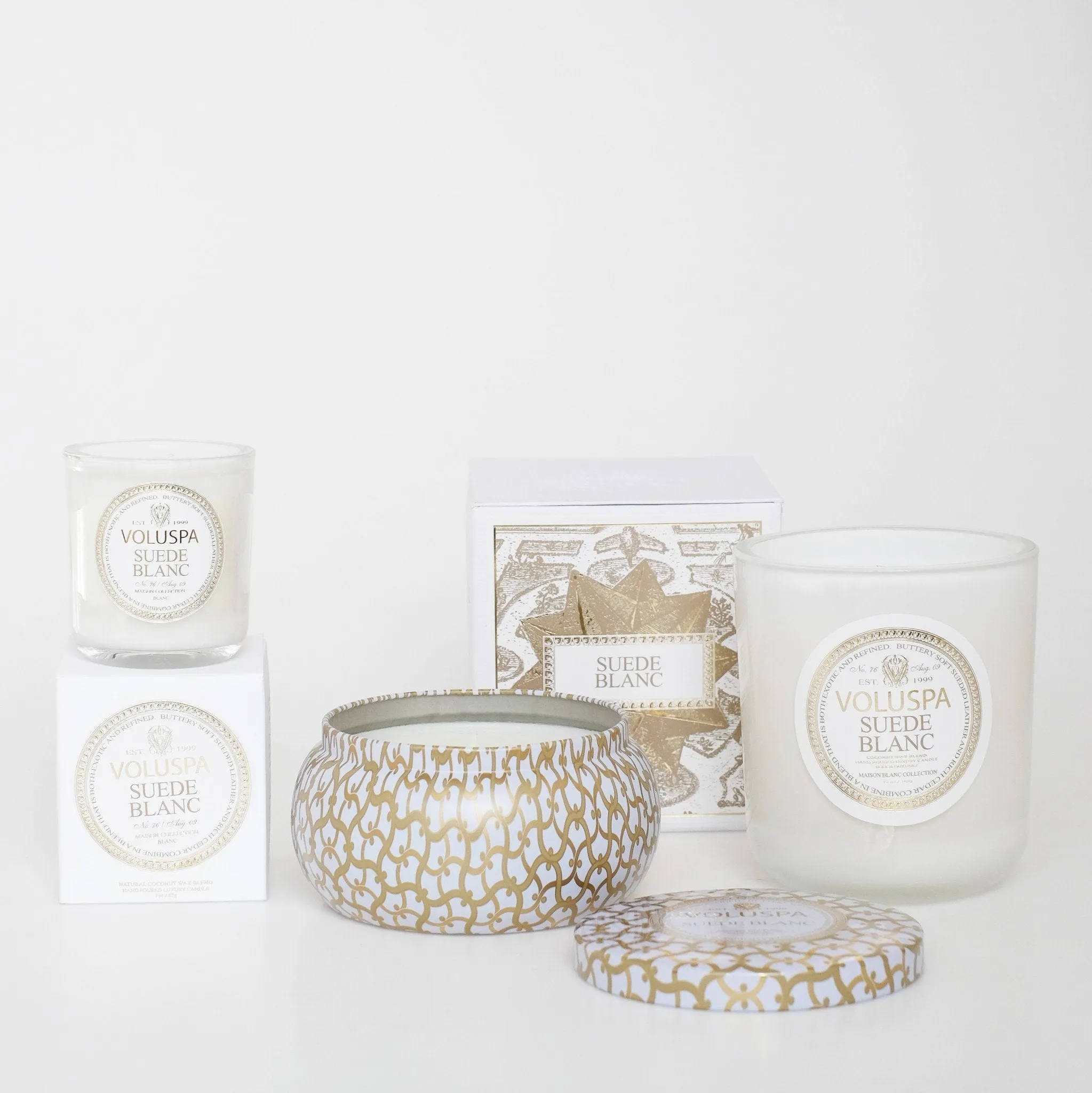 Suede Blanc Maison Boxed Votive Candle