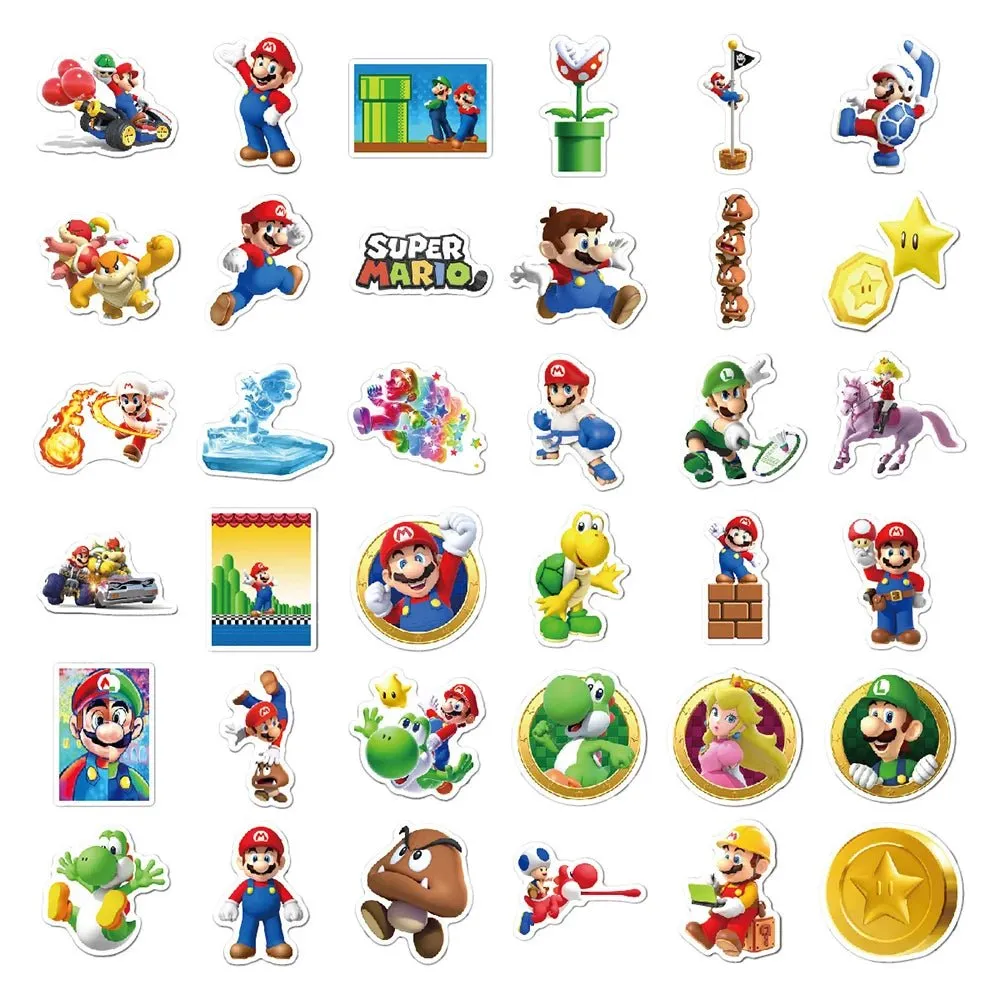 Super Mario Bros Game Stickers - Cool Luigi Yoshi - 103050100pcs