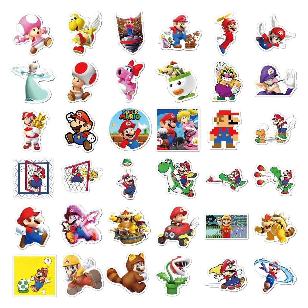 Super Mario Bros Game Stickers - Cool Luigi Yoshi - 103050100pcs