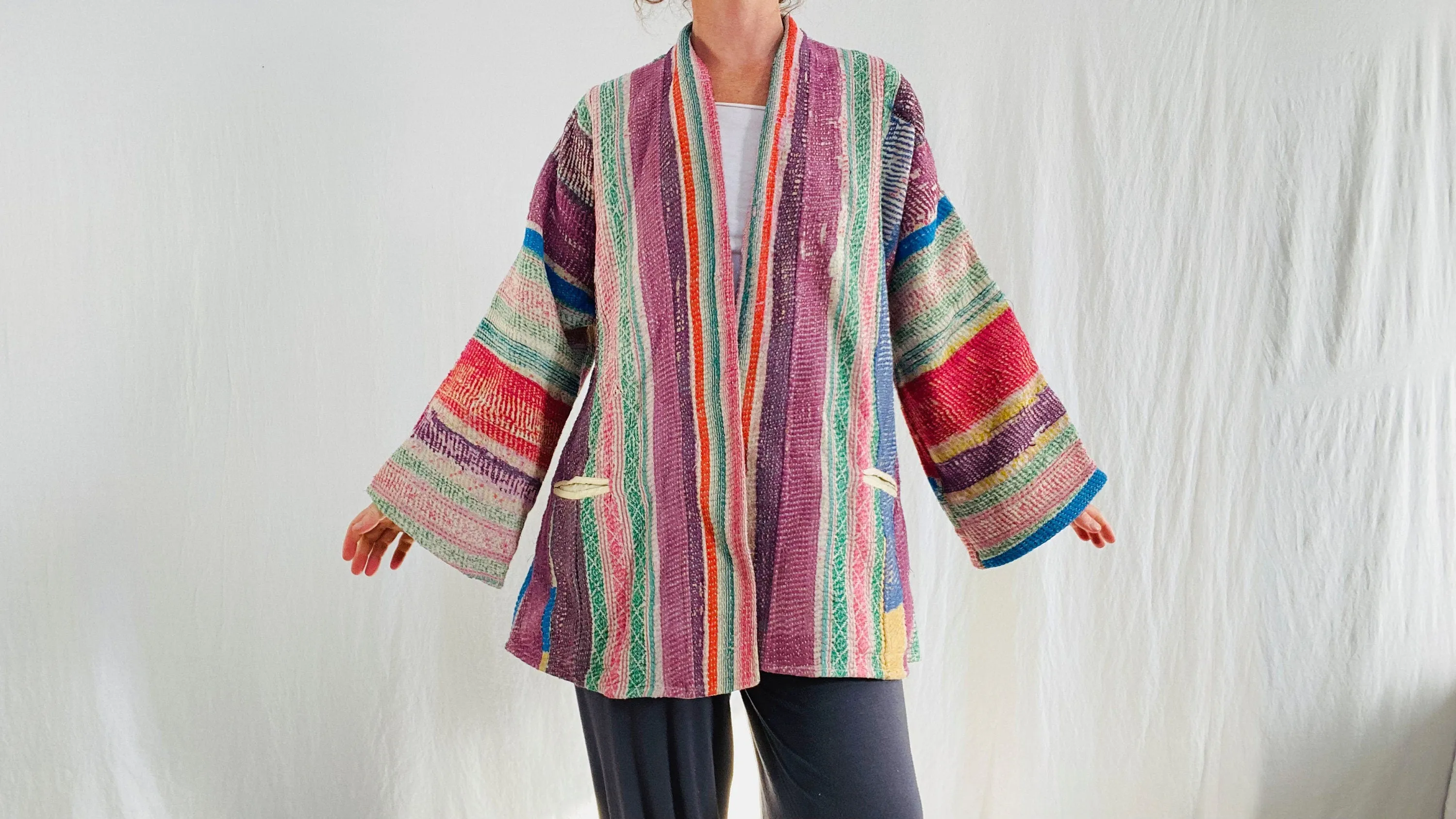 Vintage Kantha Wrap Jacket. 0373